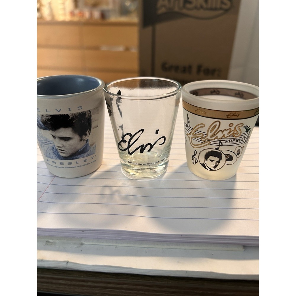 3 Elvis Presley Shot Glasses